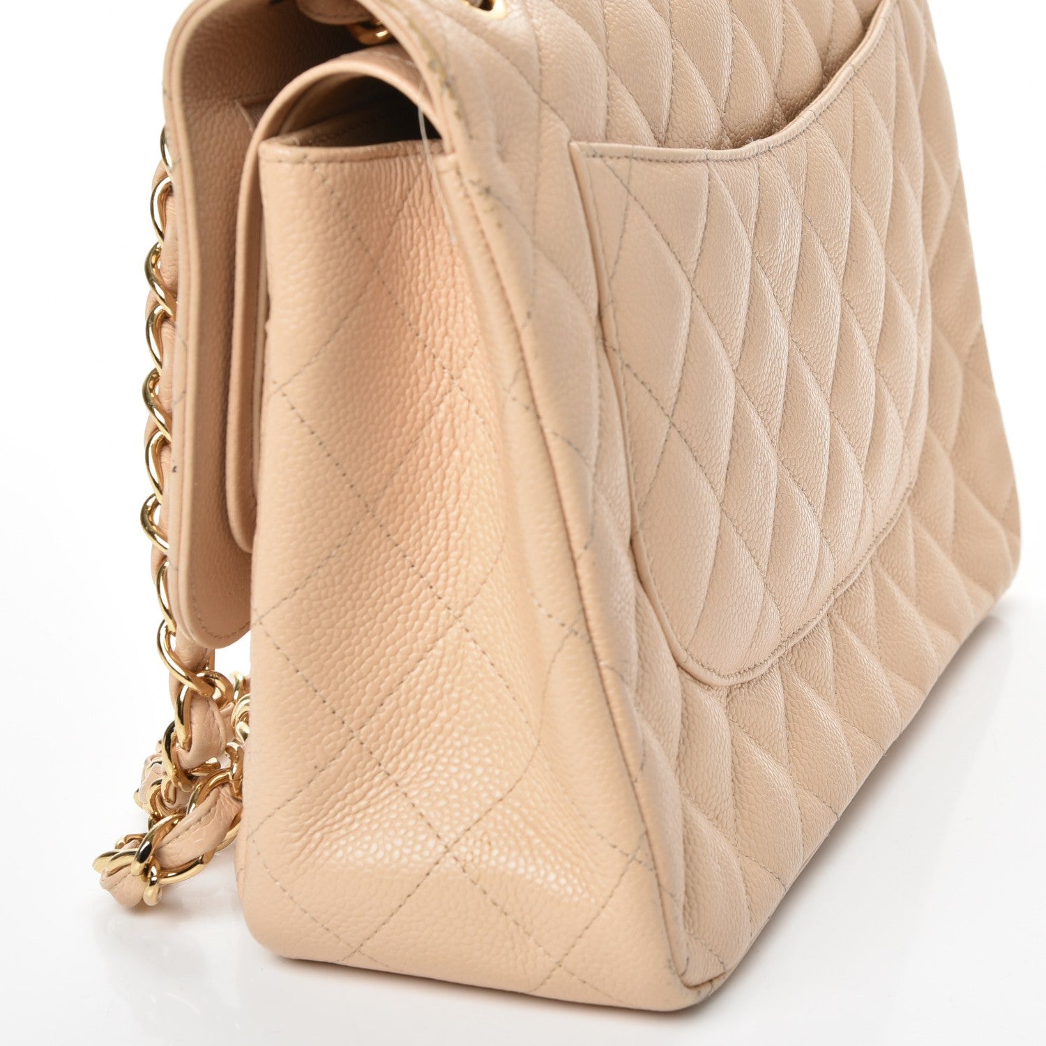 Chanel Caviar Quilted Jumbo Double Flap Beige Clair 9 of 18