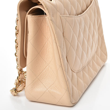 Chanel Caviar Quilted Jumbo Double Flap Beige Clair 9 of 18