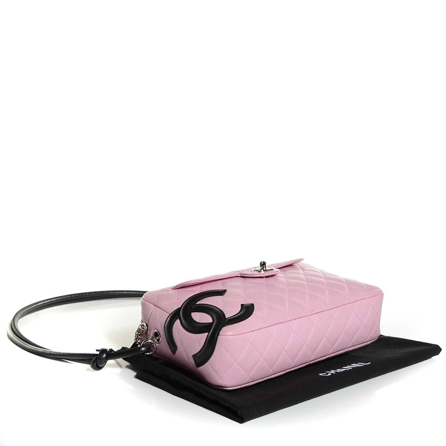 Chanel Calfskin Quilted Cambon Camera Bag Pink Black 4 of 7