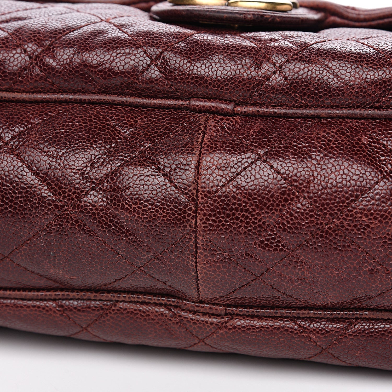 Chanel Crumpled Grained Calfskin Quilted Maxi Shiva Flap Bordeaux 8 of 13