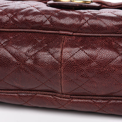 Chanel Crumpled Grained Calfskin Quilted Maxi Shiva Flap Bordeaux 8 of 13