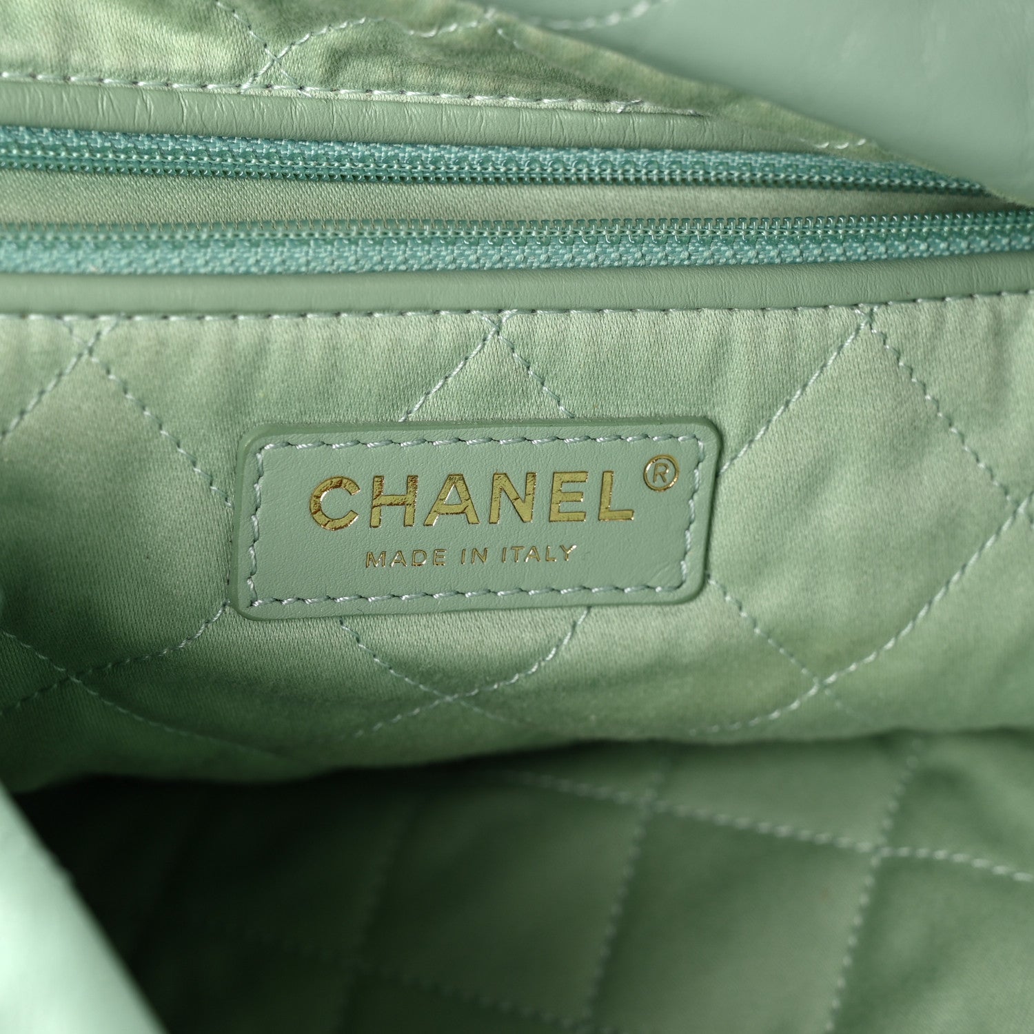 Chanel Shiny Calfskin Quilted Chanel 22 Light Green 7 of 11