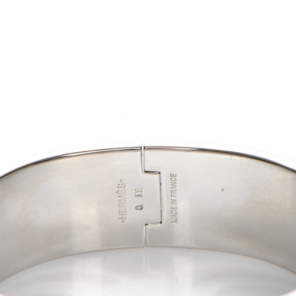 Hermes Enamel Wide Clic Clac H Bracelet GM Jaune Madras 4 of 4