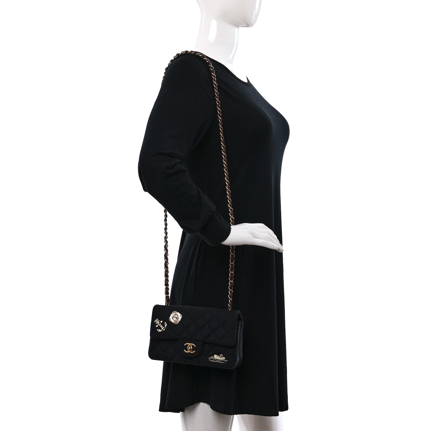 Chanel Felt Quilted Paris-Hamburg Charms Mini Rectangular Flap Dark Navy 2 of 9