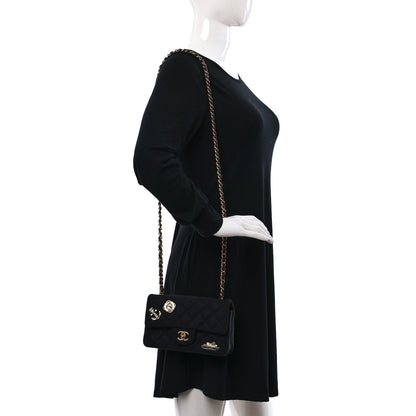 Chanel Felt Quilted Paris-Hamburg Charms Mini Rectangular Flap Dark Navy 2 of 9