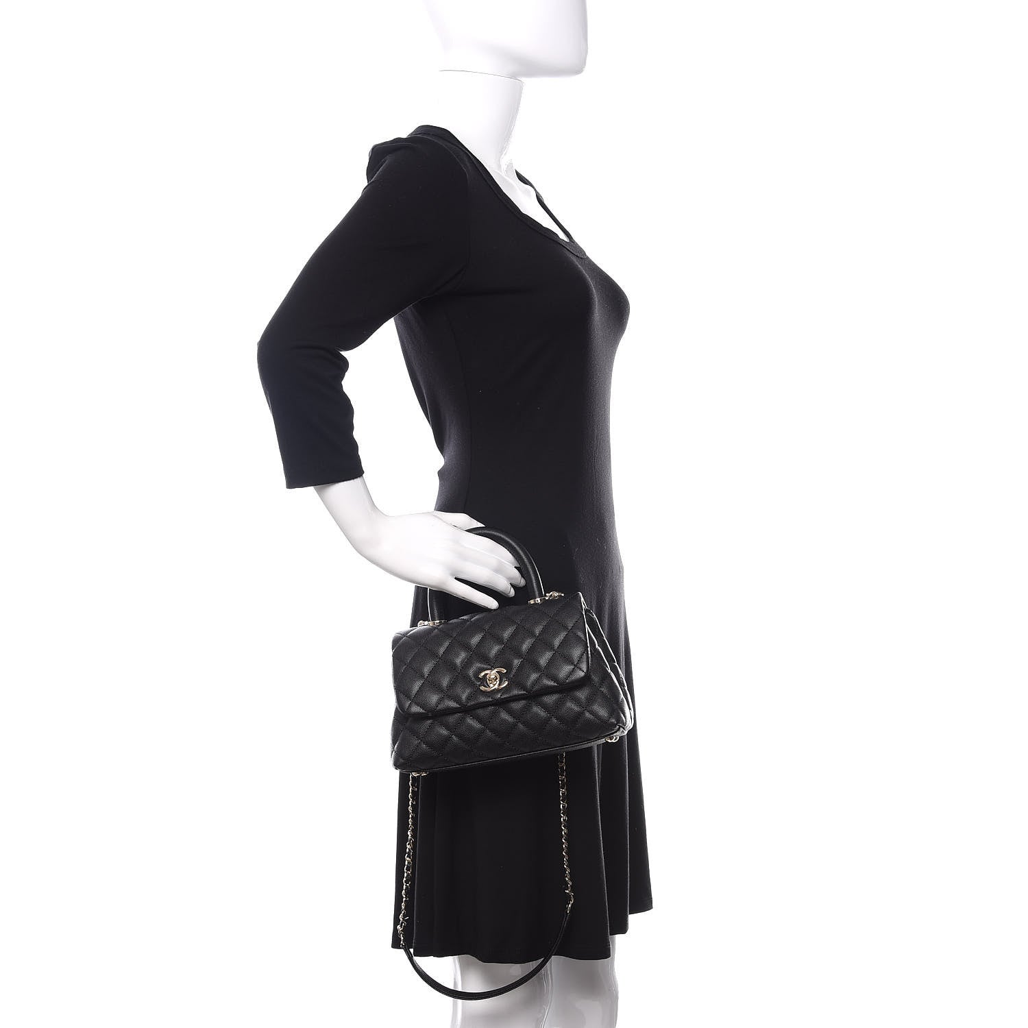 Chanel Caviar Quilted Mini Coco Handle Flap Black 3 of 11