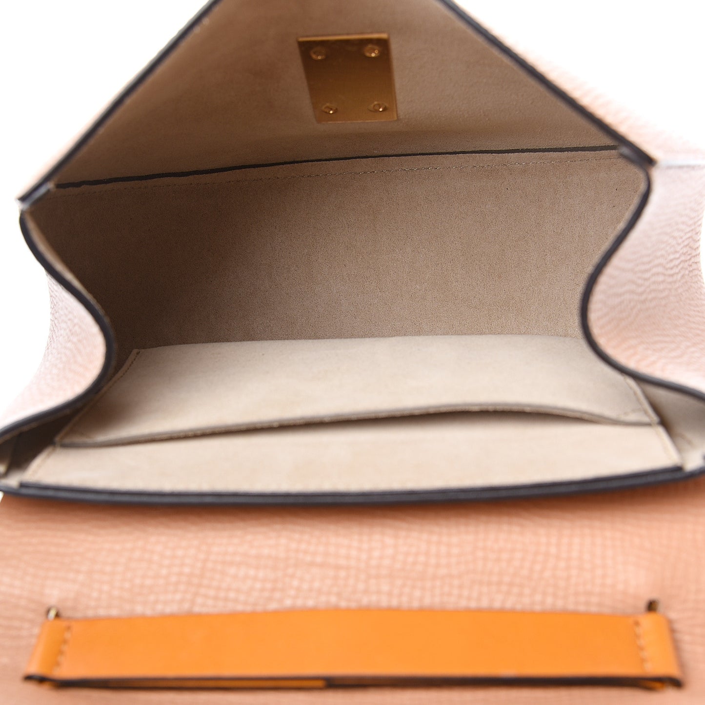 Grained Calfskin Lambskin Bi-Color Drew Shoulder Bag Wet Sand Sunflower