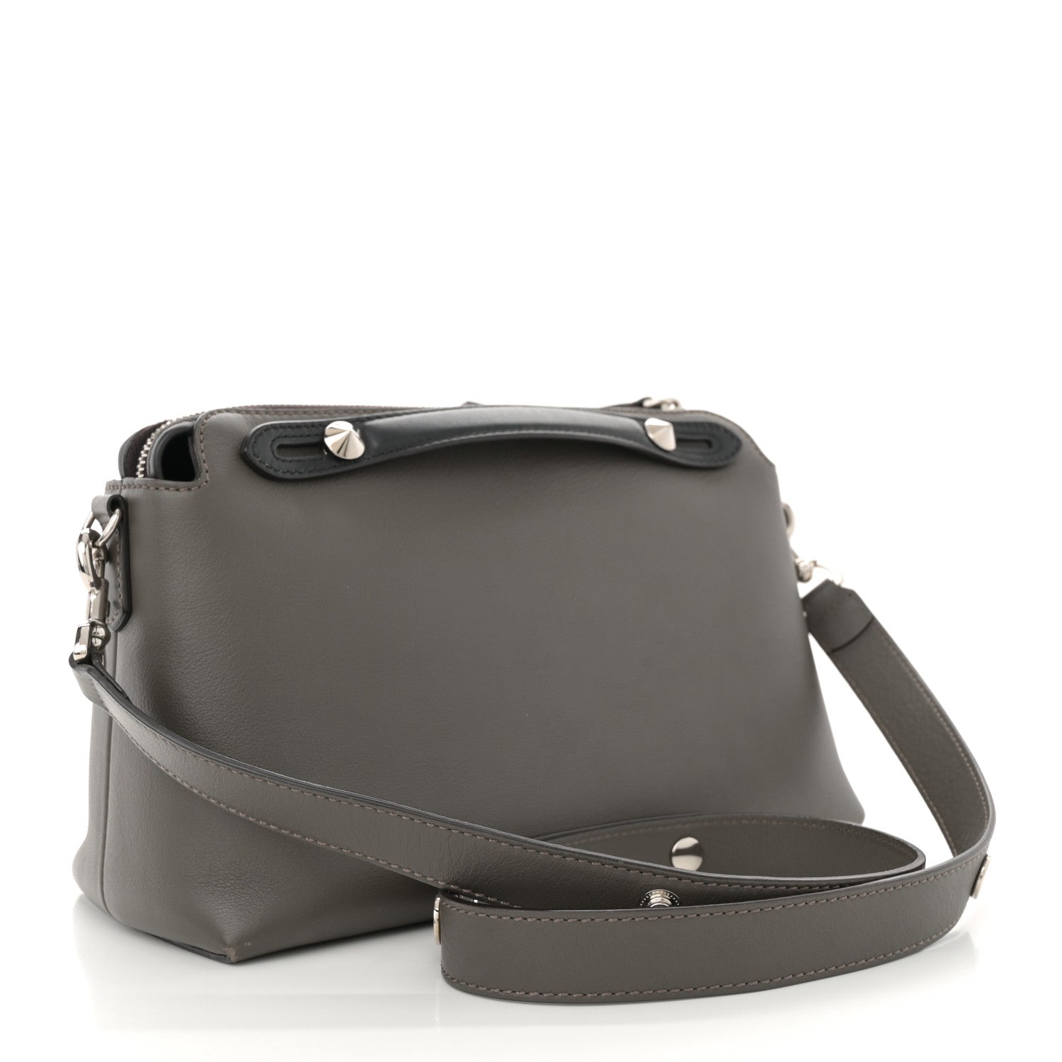 Fendi Vitello Dolce 4 Color Medium By The Way Boston Bag Carbone Grigio Polvere Multicolor 3 of 11