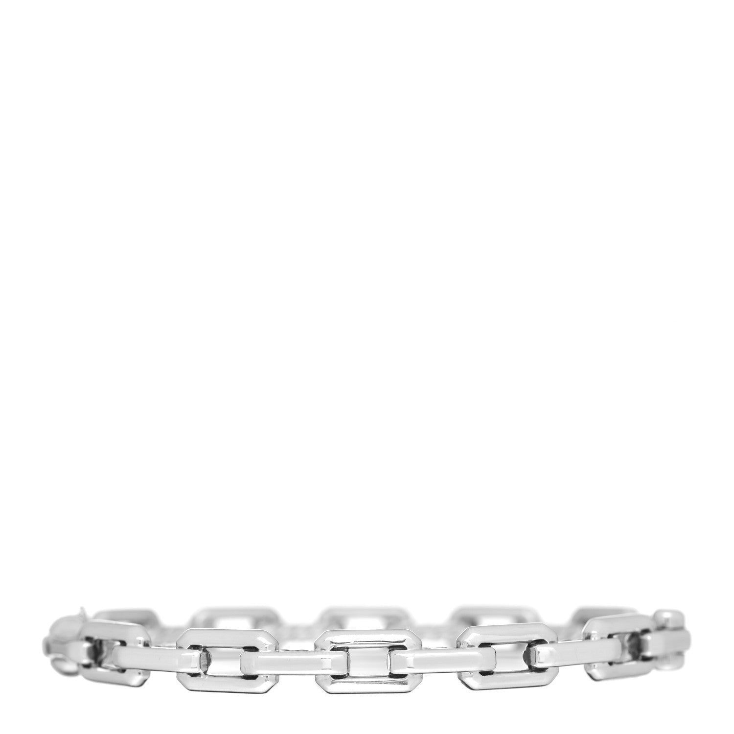 David Yurman Sterling Silver Diamond 7mm Stax Link Bangle Bracelet 3 of 4