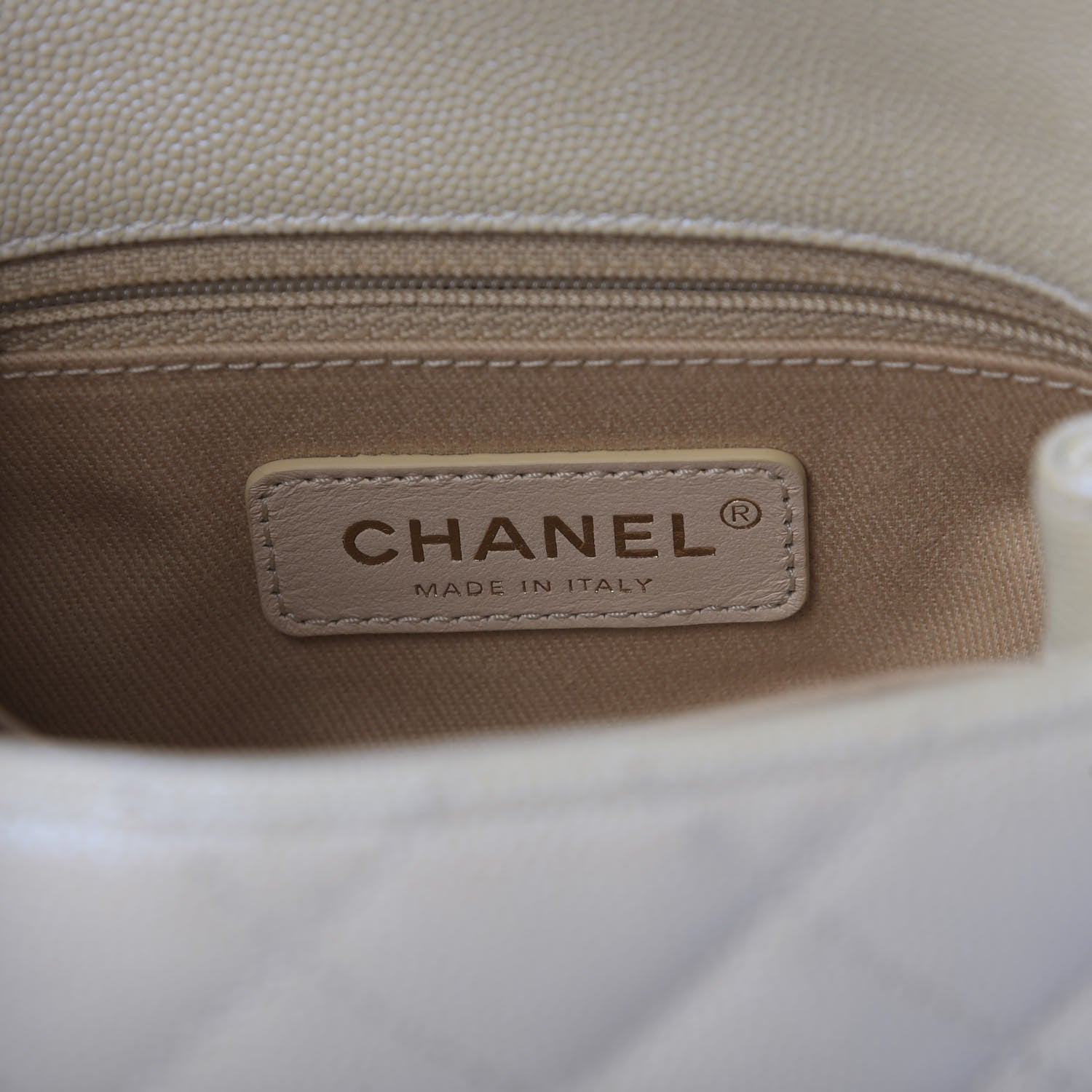 Chanel Iridescent Caviar Quilted Extra Mini Coco Handle Flap Ivory 8 of 10