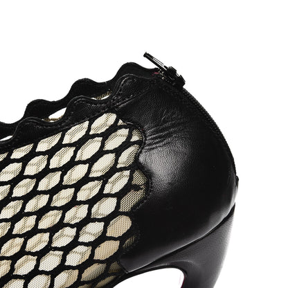 Christian Louboutin Nappa Violet 120 Mesh Ankle Boots 39 Black 7 of 10