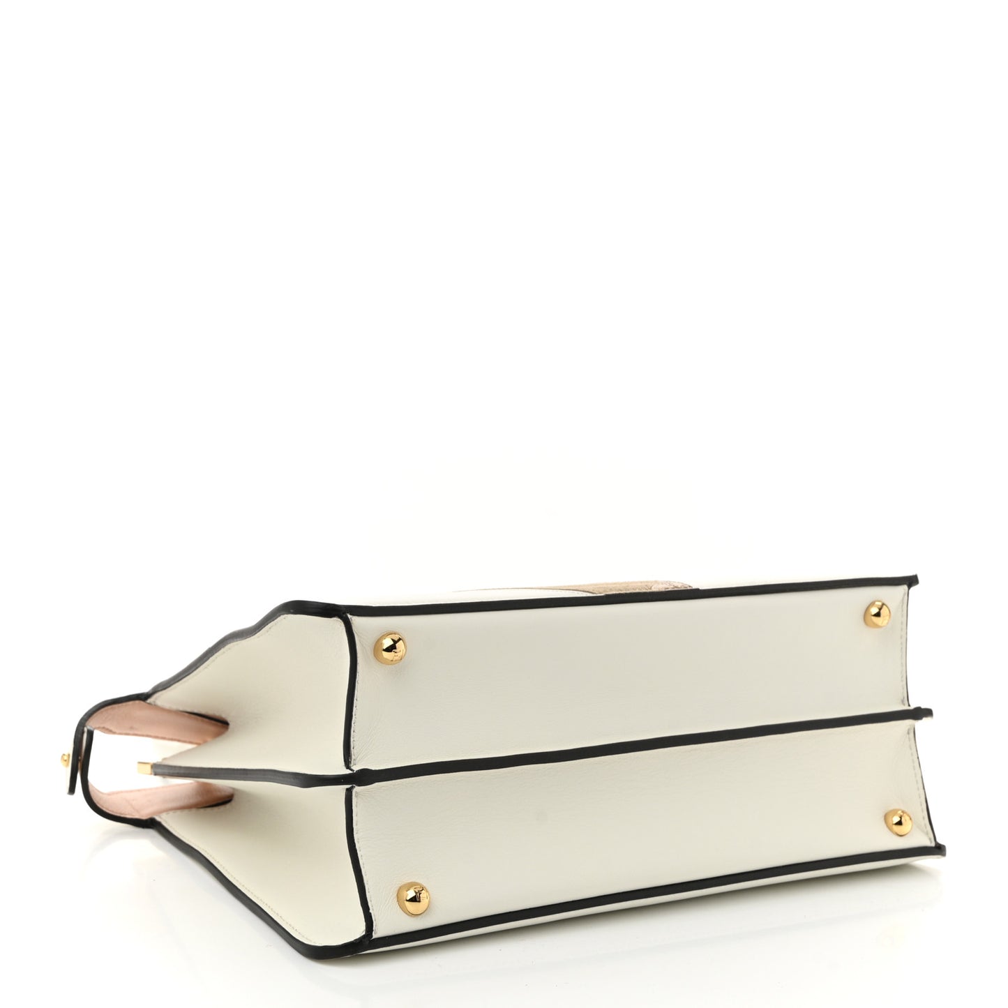 Vitello Seta Chamois Stocking Girl Inlay Medium Peekaboo I SEE U Satchel White Ice Multicolor