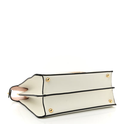 Fendi Vitello Seta Chamois Stocking Girl Inlay Medium Peekaboo I SEE U Satchel White Ice Multicolor 4 of 10