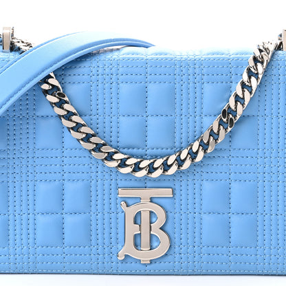 Burberry Lambskin Quilted Small Lola Bag Blue 7 of 10
