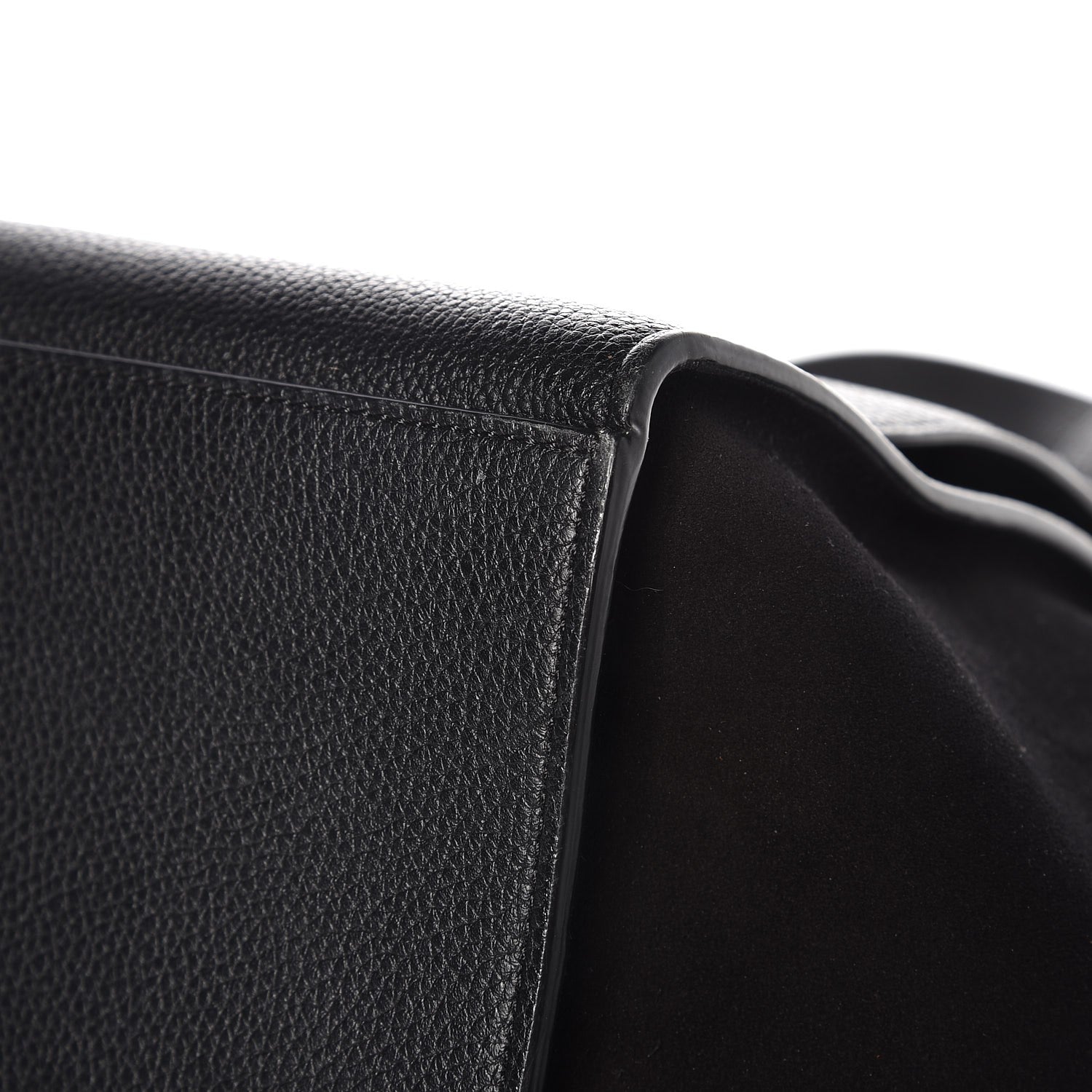 Celine Drummed Calfskin Suede Medium Trapeze Black 8 of 10