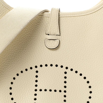 Hermes Taurillon Clemence Evelyne 23 Poche III Cream 8 of 11