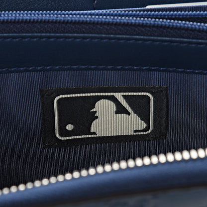 Gucci X MLB Guccissima Signature NY Yankees Embroidered Zip Around Wallet Royale Ivory 6 of 7