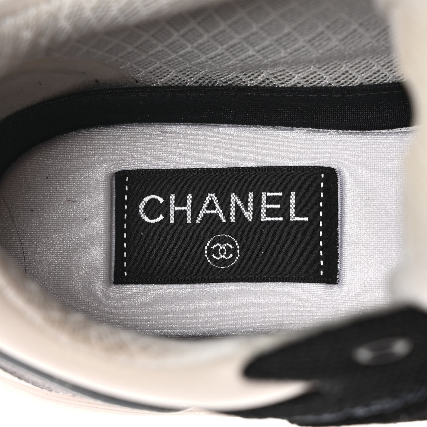 Chanel Nylon Calfskin Suede Womens CC Sneakers 39.5 Grey Pink 7 of 9