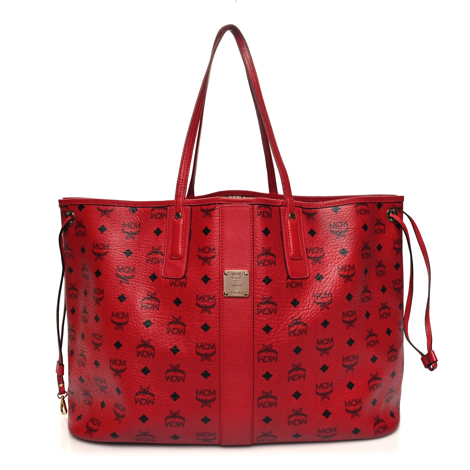 MCM Visetos Large Liz Reversible Shopper Tote Ruby Red 3 of 26