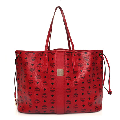 MCM Visetos Large Liz Reversible Shopper Tote Ruby Red 3 of 26
