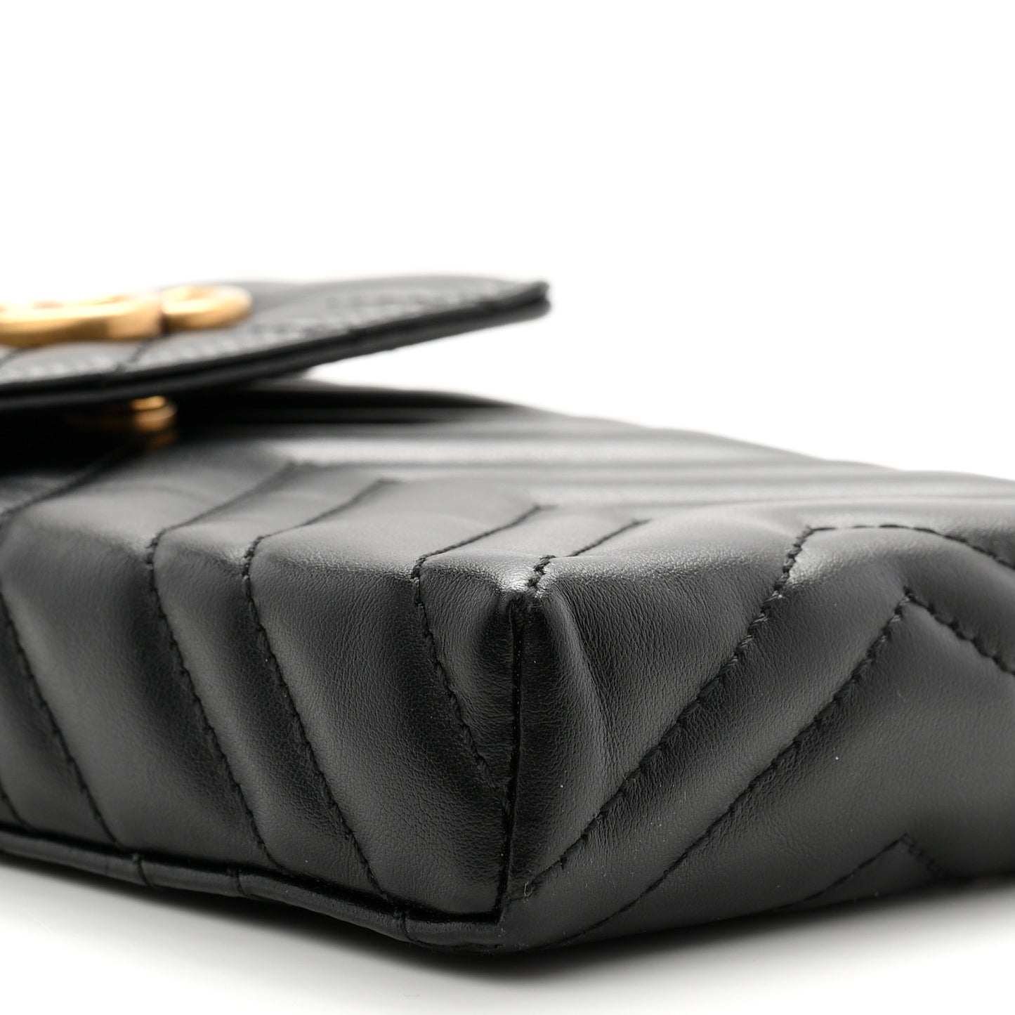 Calfskin Small GG Marmont Phone Crossbody Bag Black