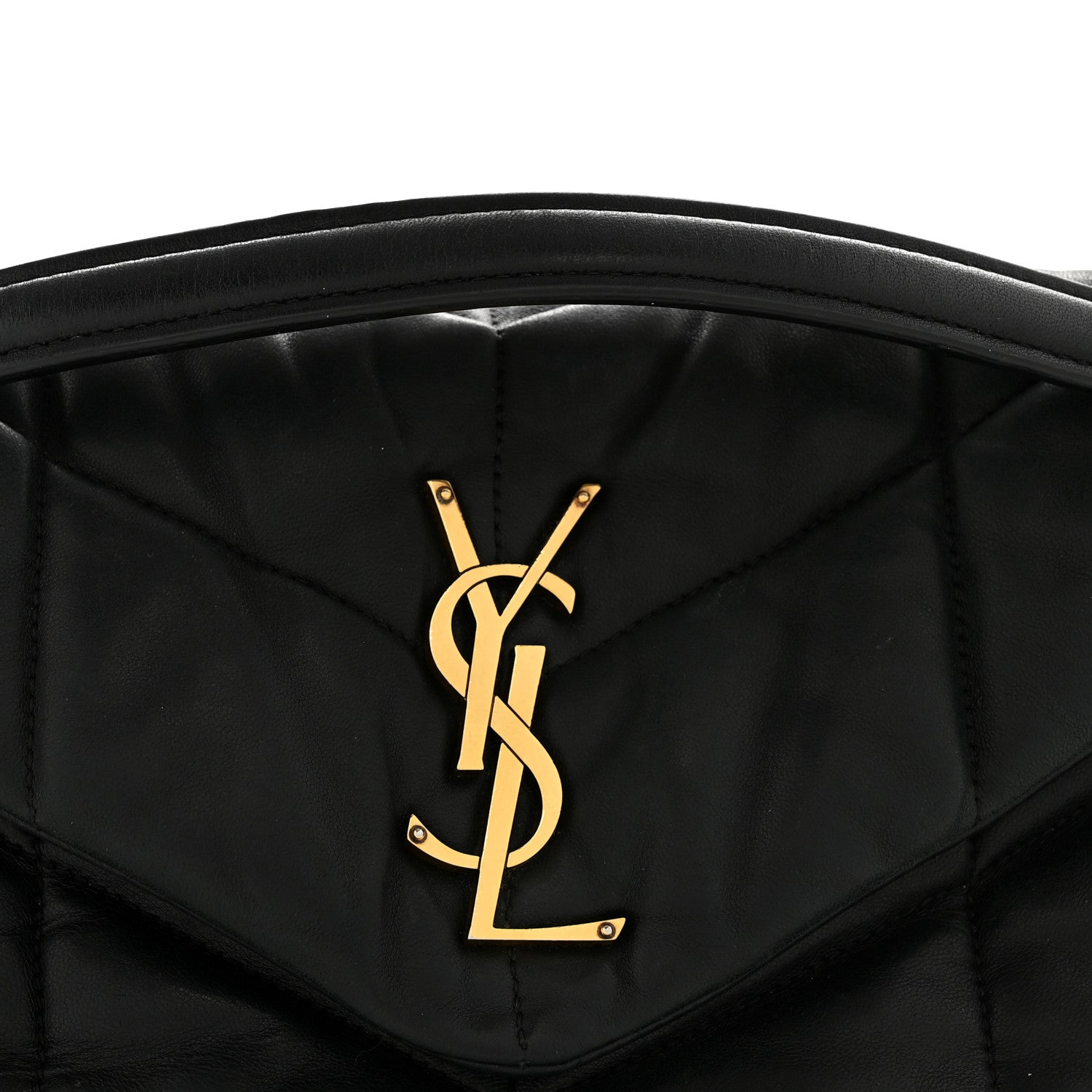 Saint Laurent Lambskin Quilted Small Loulou Puffer Monogram Chain Satchel Black 8 of 13
