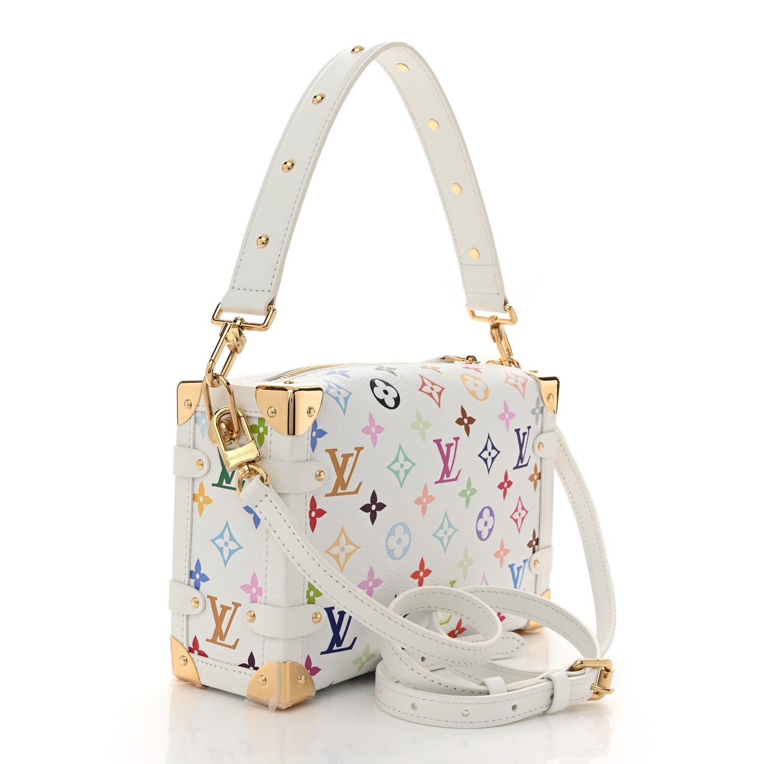 Louis Vuitton LV x TM Cowhide Monogram Multicolor Side Trunk MM White 3 of 10