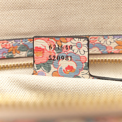 Gucci X LIBERTY OF LONDON Calfskin Floral Fawn Print Horsebit 1955 Duffle Bag Perfect Pink Ivory 7 of 11