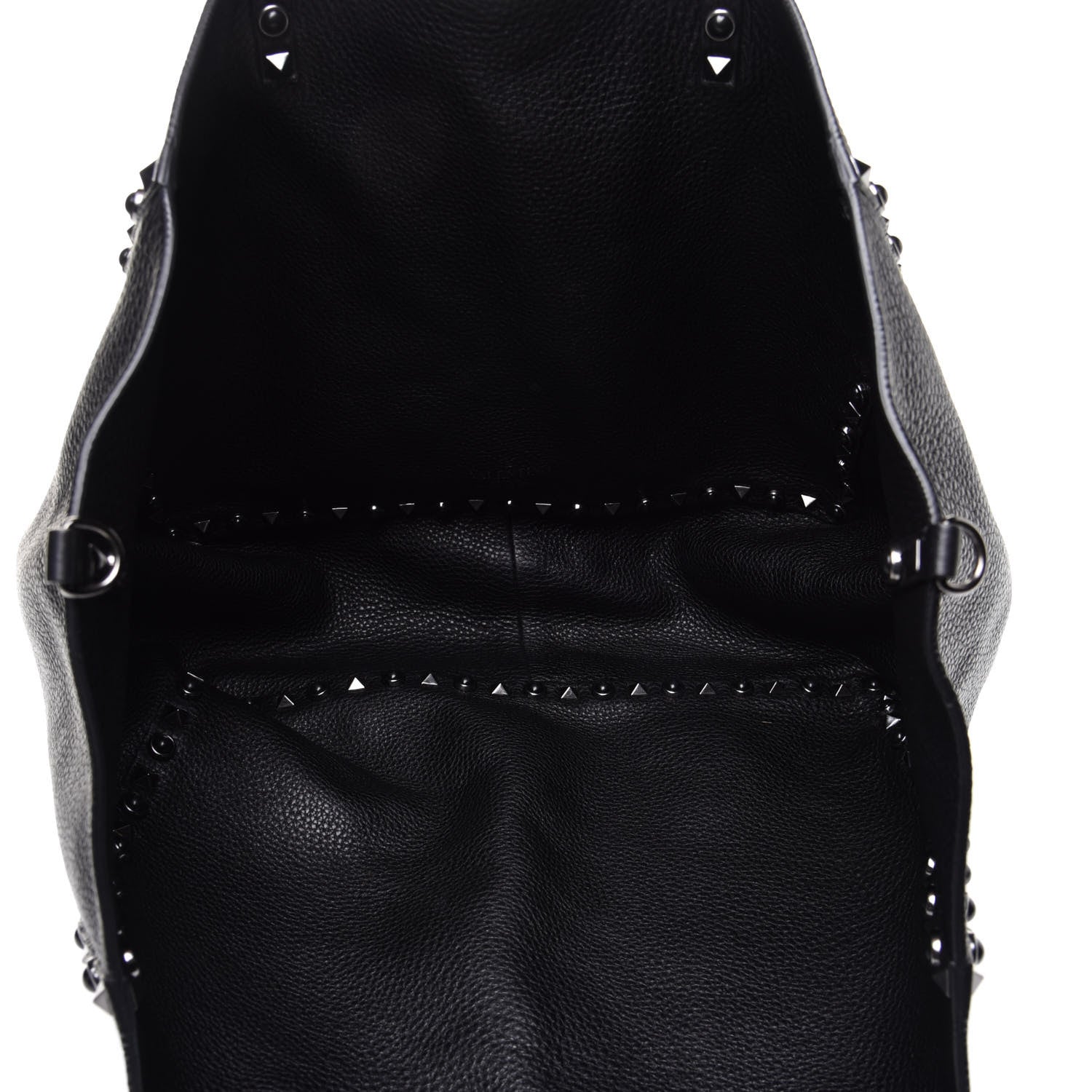 Valentino Garavani Grained Calfskin Medium Rolling Rockstud Reversible Tote Black 4 of 9