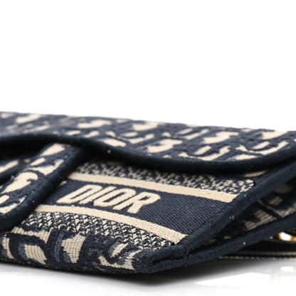 Christian Dior Oblique Slim Saddle Pouch Blue 10 of 12