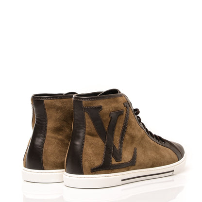 Louis Vuitton Suede Punchy High Top Sneaker Boots Olive 4 of 8