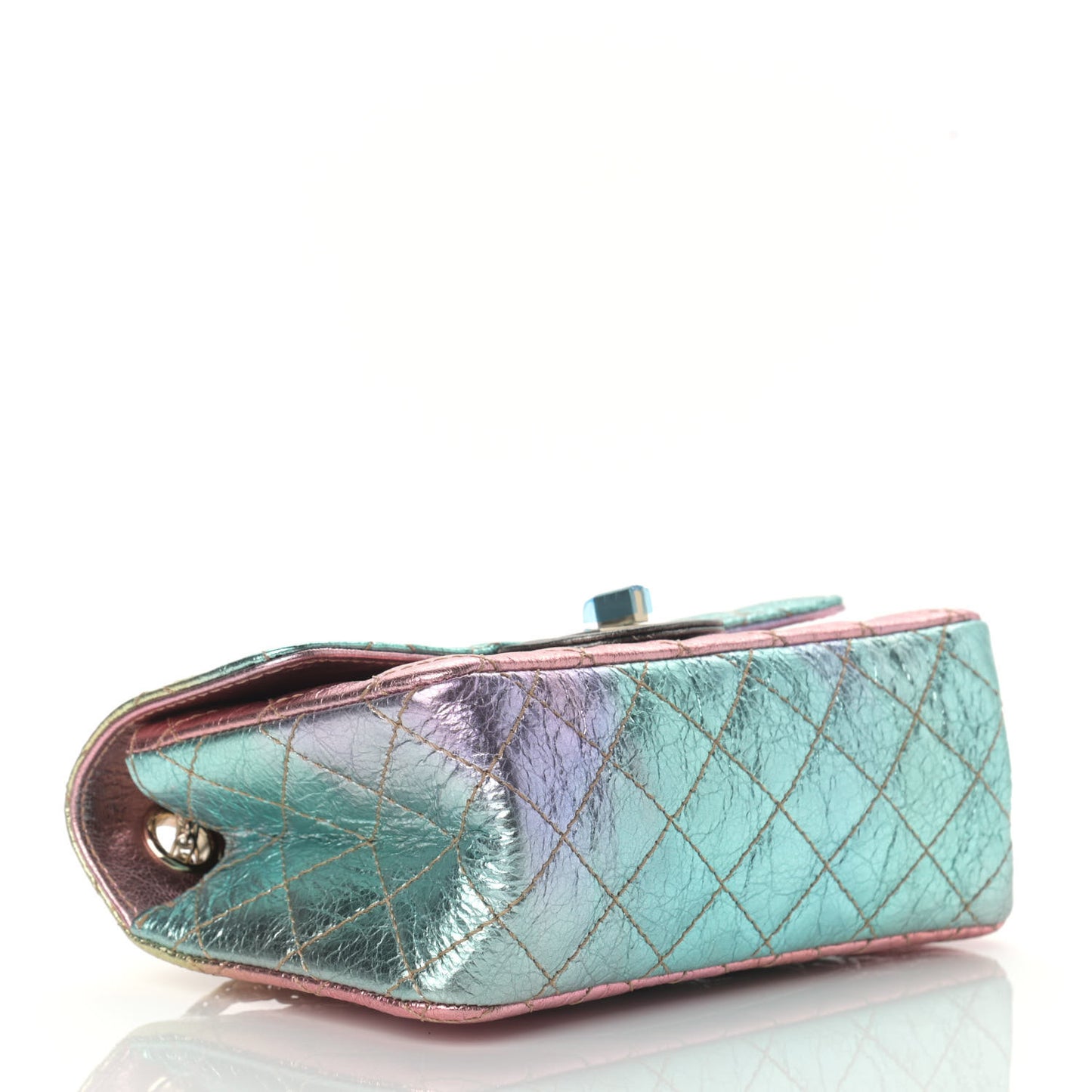Metallic Goatskin Quilted Mini 2.55 Reissue Flap Multicolor