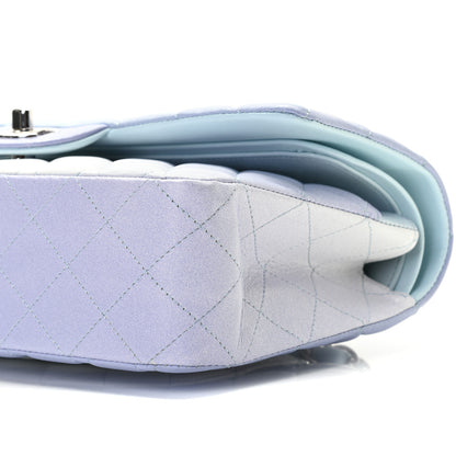 Chanel Perforated Lambskin Quilted Medium Double Flap Light Blue Light Purple White 15 of 19