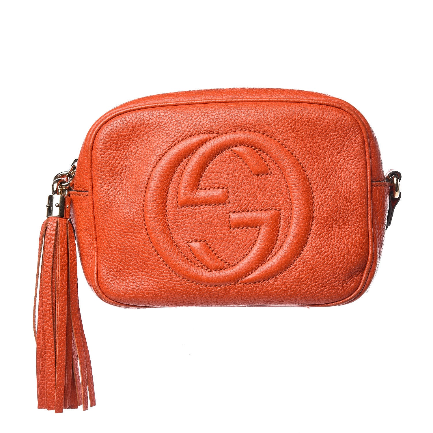 Gucci Pebbled Calfskin Small Soho Disco Bag Sun Orange 1 of 19