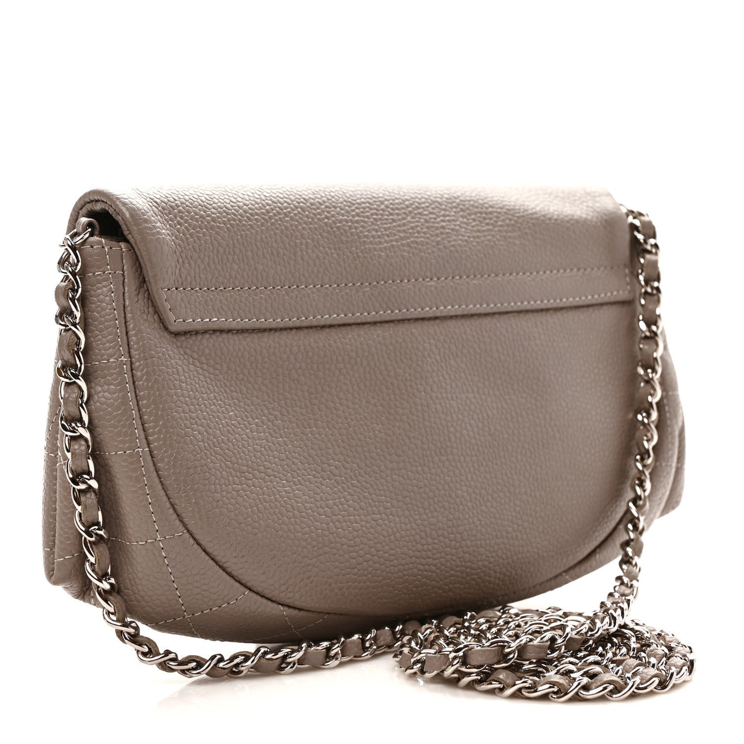 Caviar Half Moon Wallet On Chain WOC Light Grey