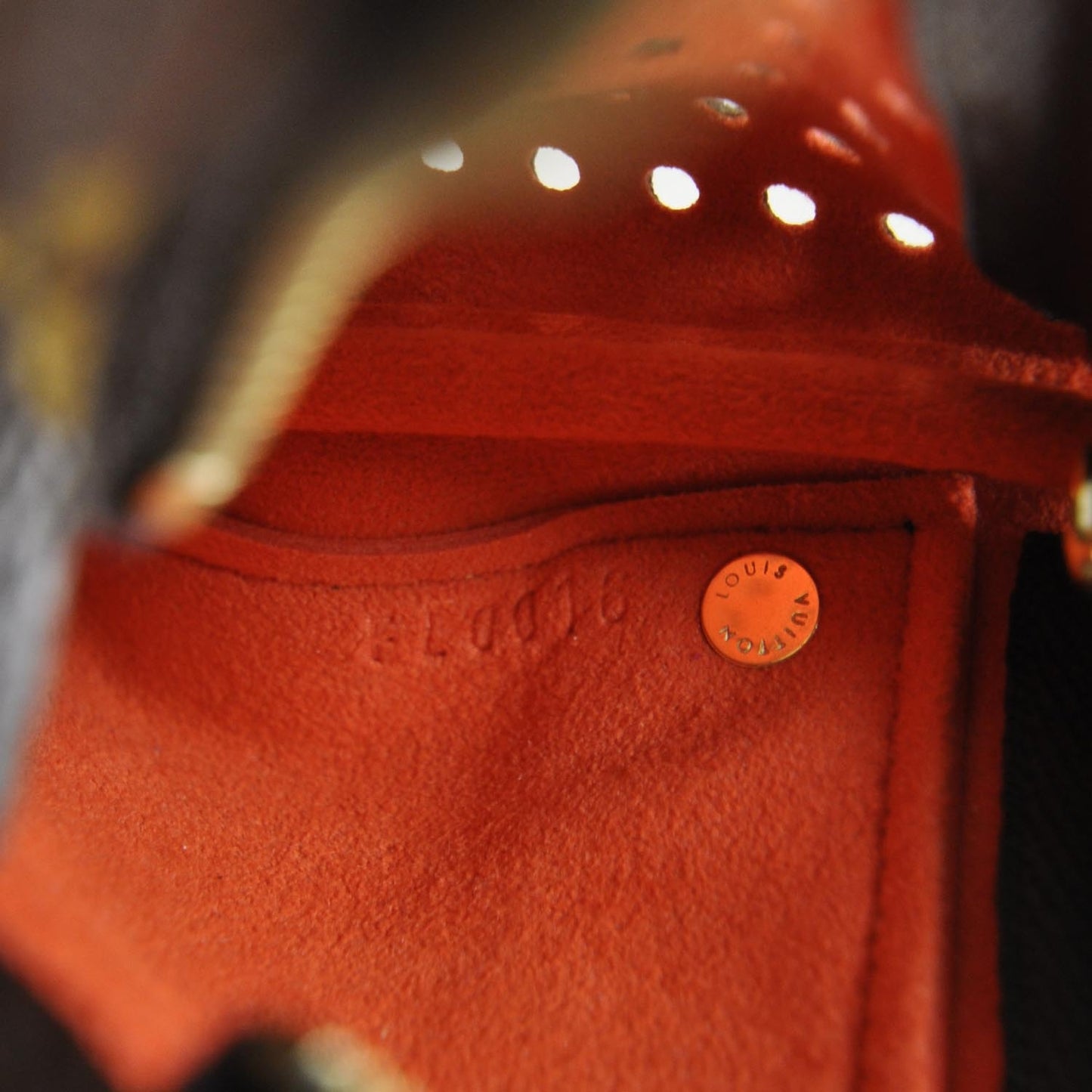 Monogram Perforated Pochette Plat Orange