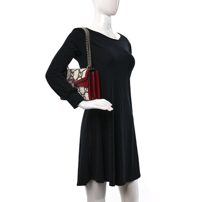 Gucci Tweed GG Monogram Small Dionysus Shoulder Bag White Black Romantic Cherry 2 of 12