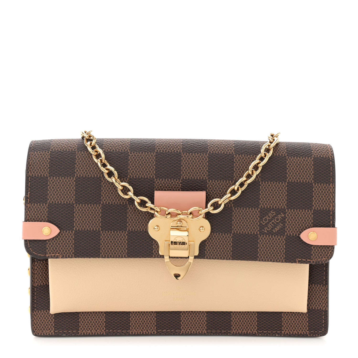 Louis Vuitton Damier Ebene Vavin Chain Wallet Creme 1 of 10