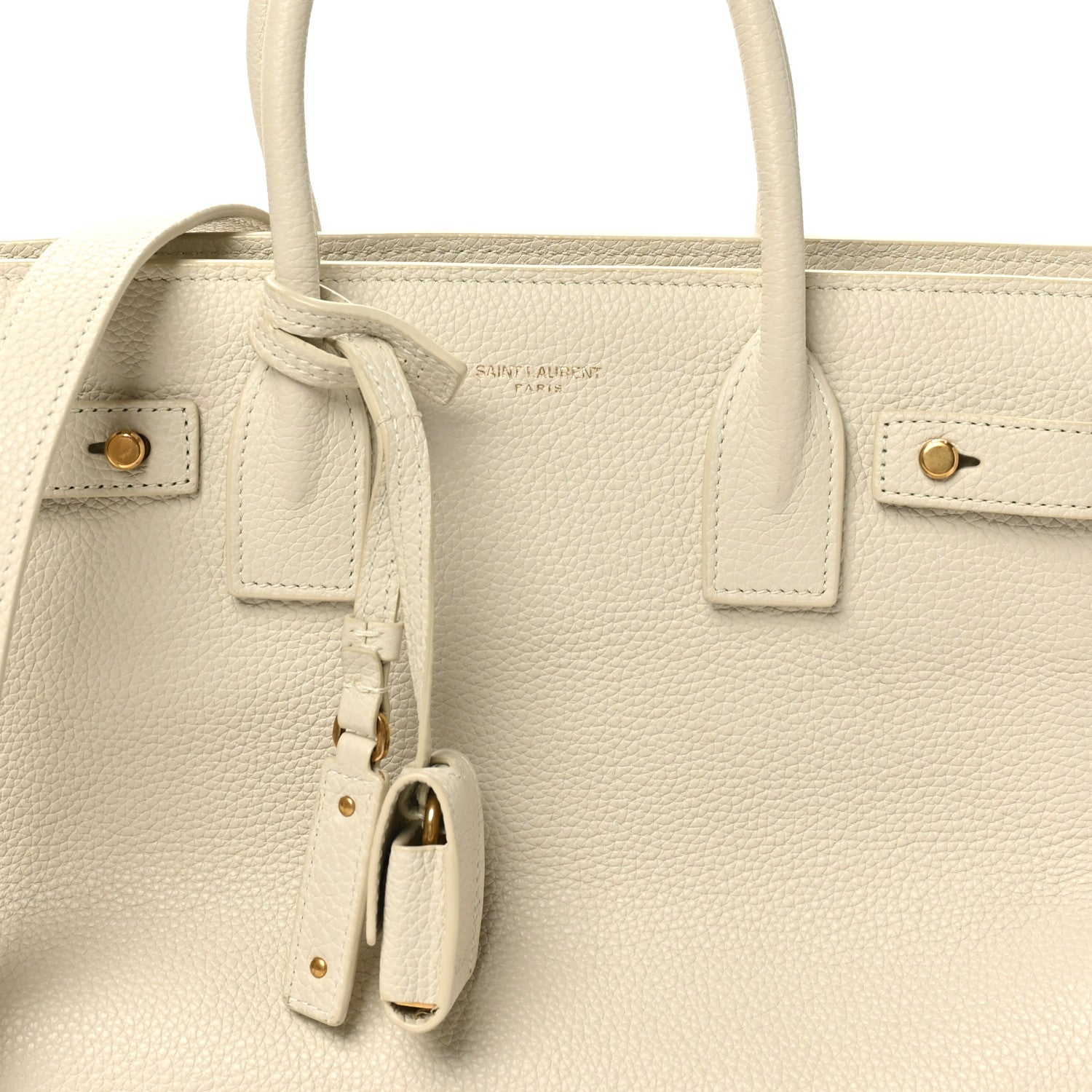 Saint Laurent Grained Calfskin Baby Sac De Jour Souple Ivory 8 of 10