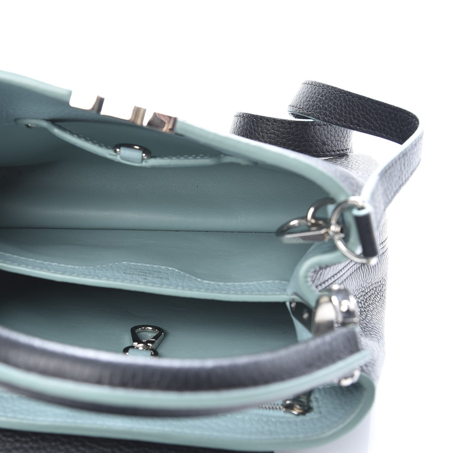 Taurillon Capucines BB Black Turquoise
