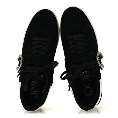 Jimmy Choo Suede Crystal Osaka Oakland Sneaker 41 Black White 2 of 11