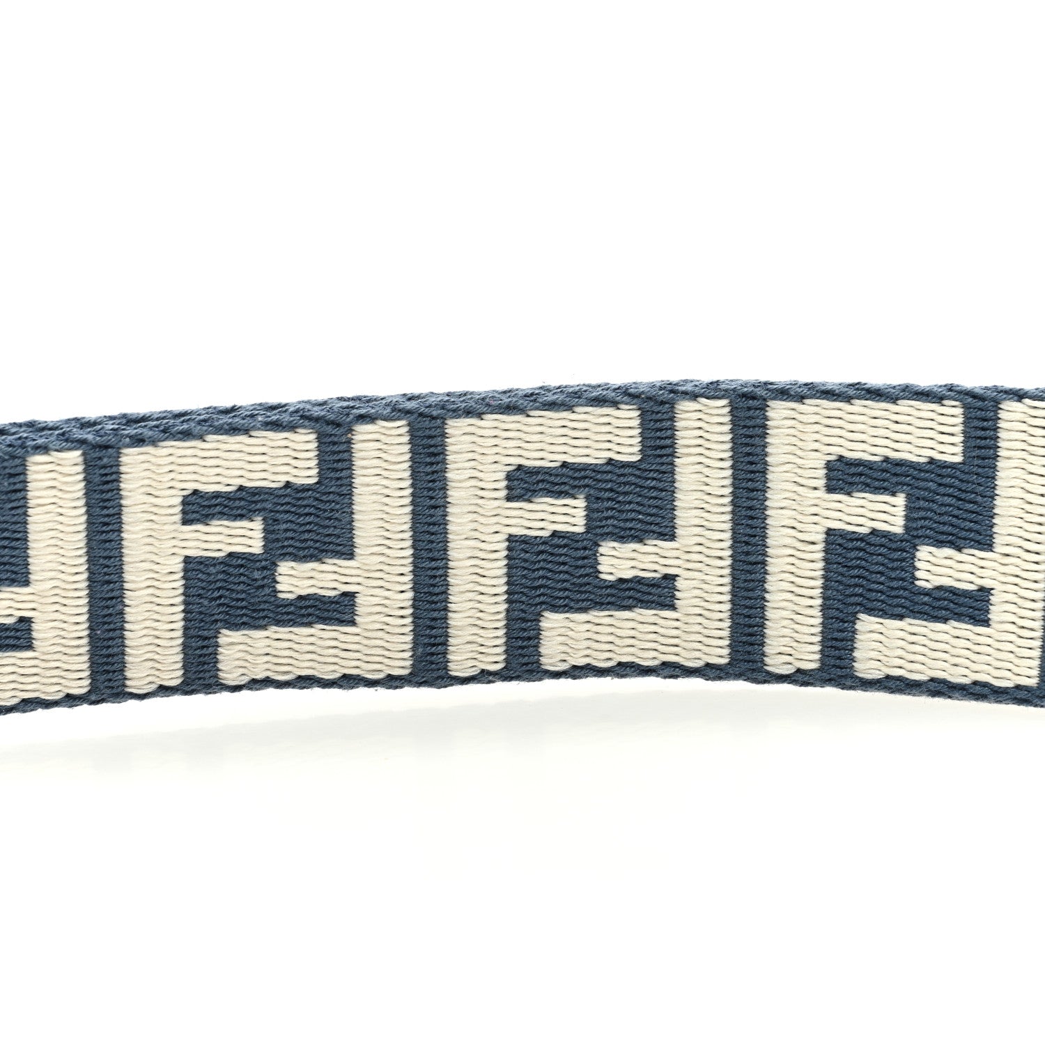 Fendi Jacquard Ribbon Vitello King FF Bi-Color Intreccio Adjustable Strap You Avio Latte 3 of 5