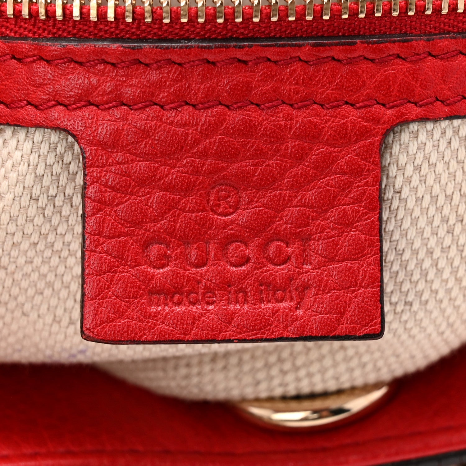 Gucci Pebbled Calfskin Medium Soho Chain Shoulder Bag Tabasco Red 6 of 10