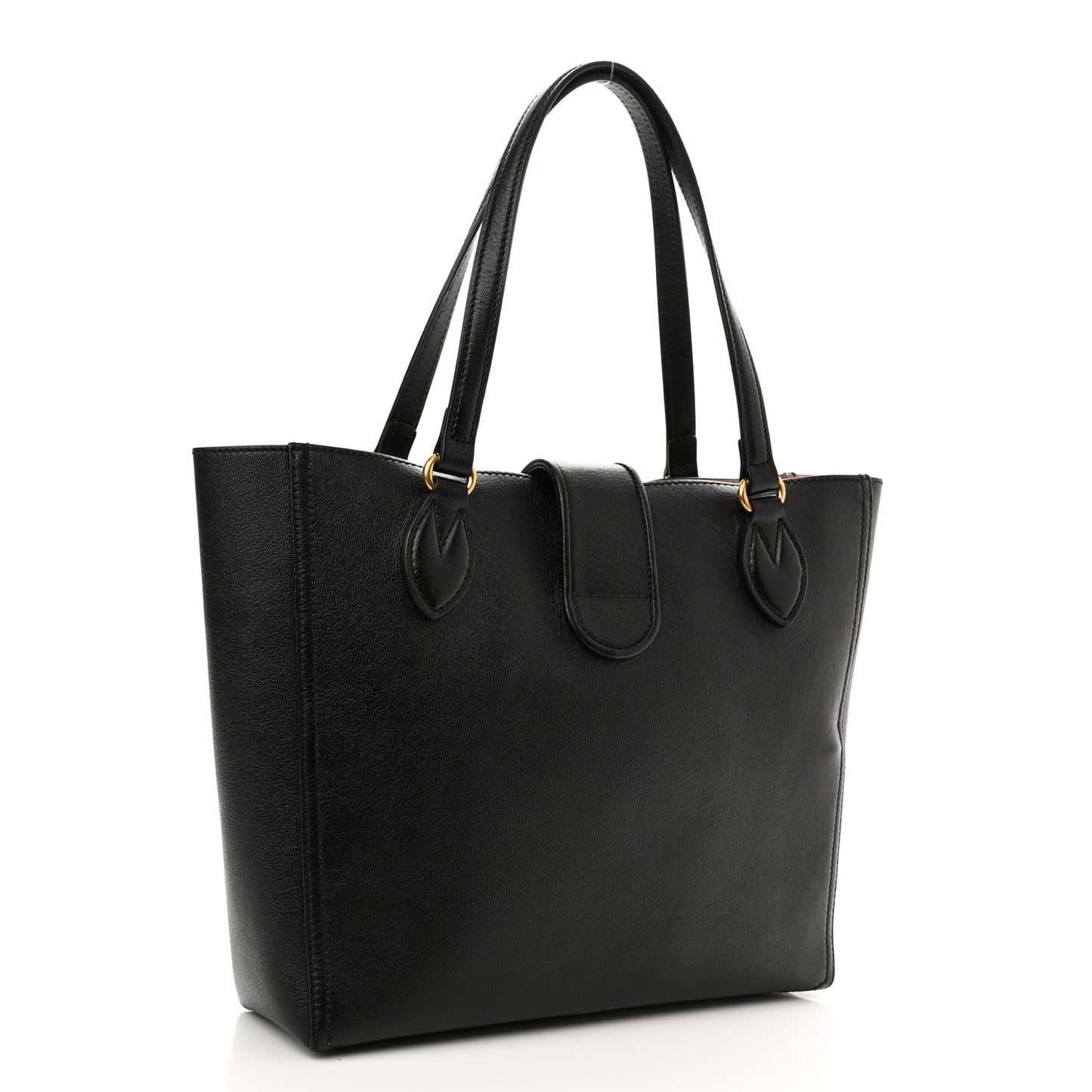 New Sakai Calfskin Lux Small Dahlia Tote Black