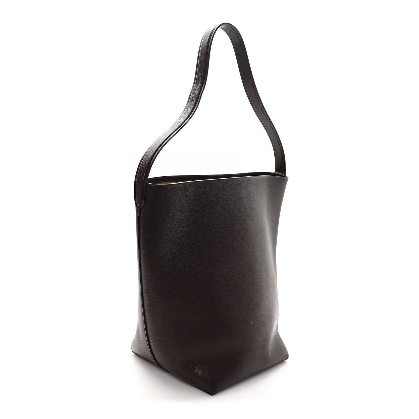 Polished Saddle Calfskin Medium N/S Park Tote Acajou
