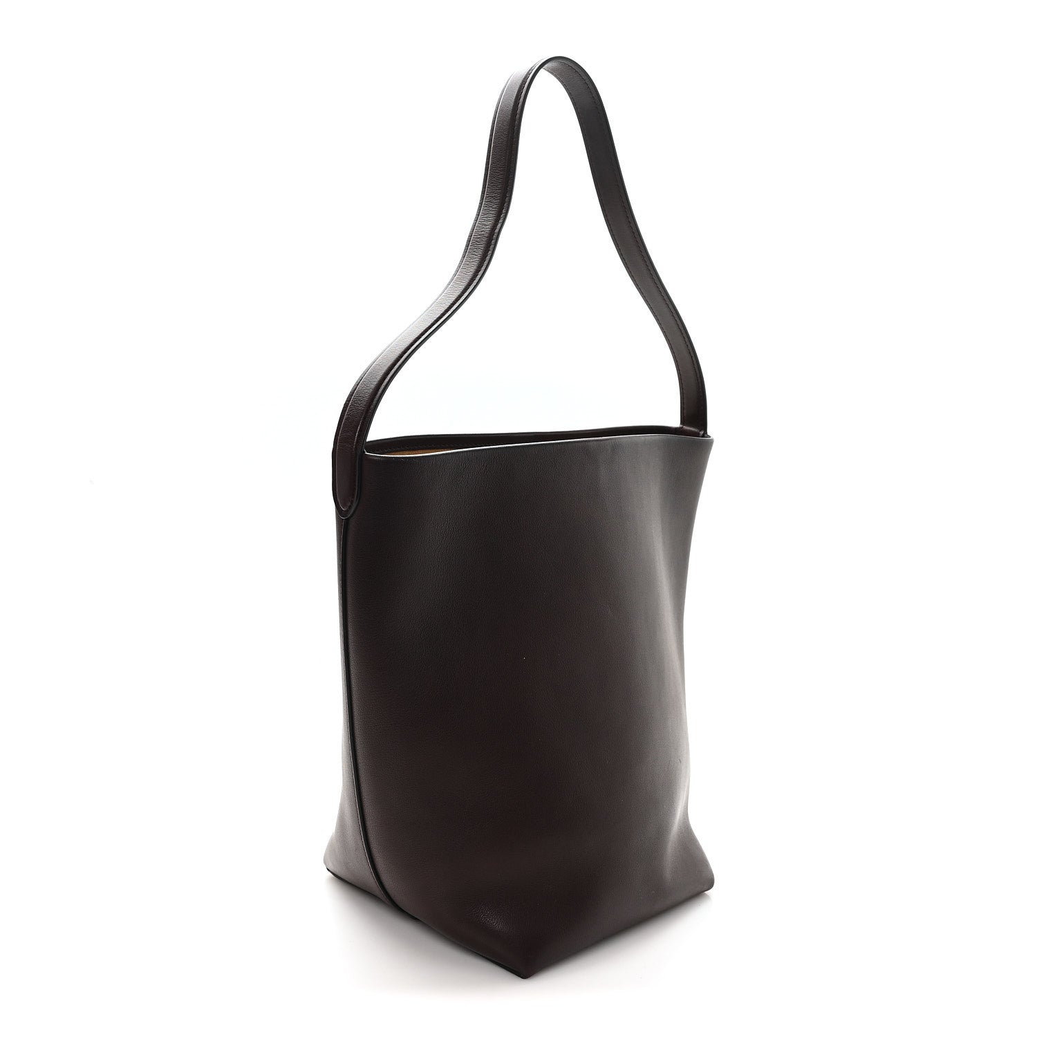 The Row Polished Saddle Calfskin Medium N/S Park Tote Acajou 3 of 9