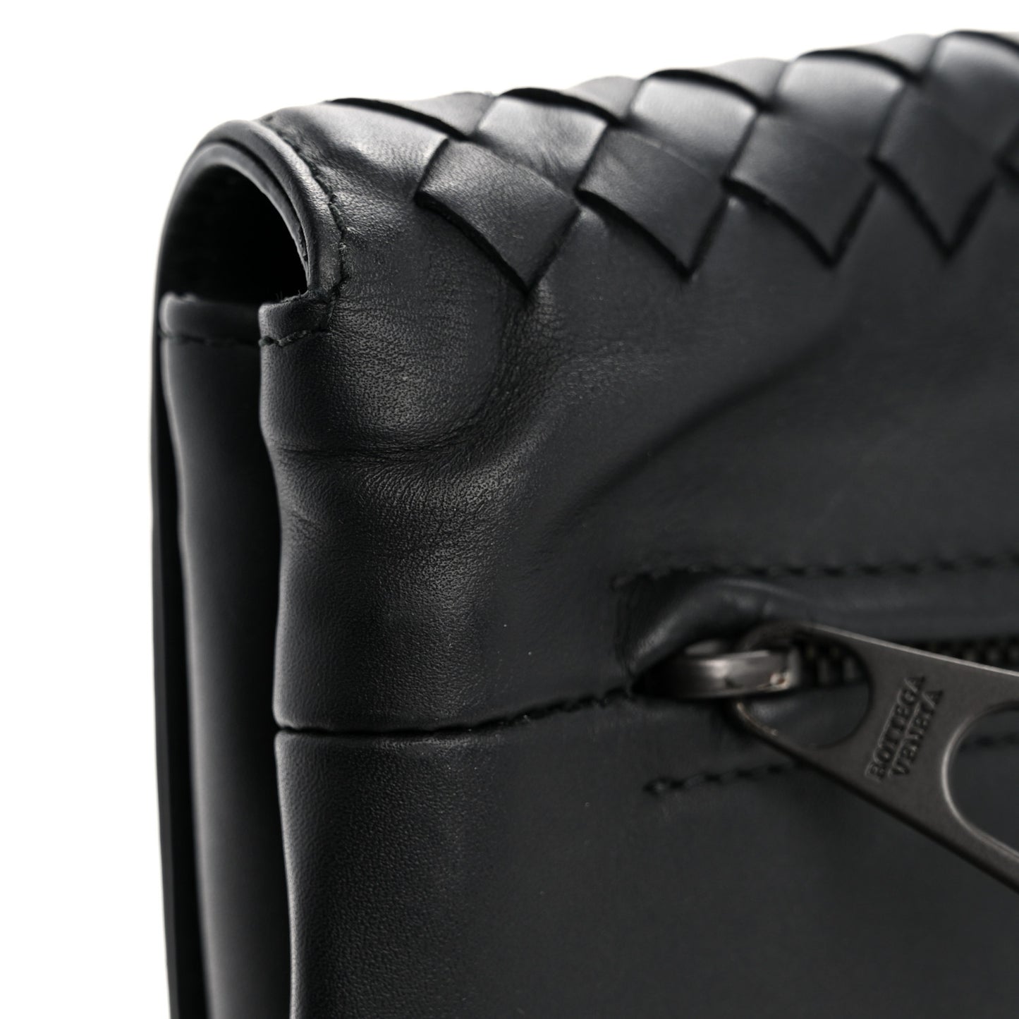 Nappa Intrecciato Flap Pouch Black