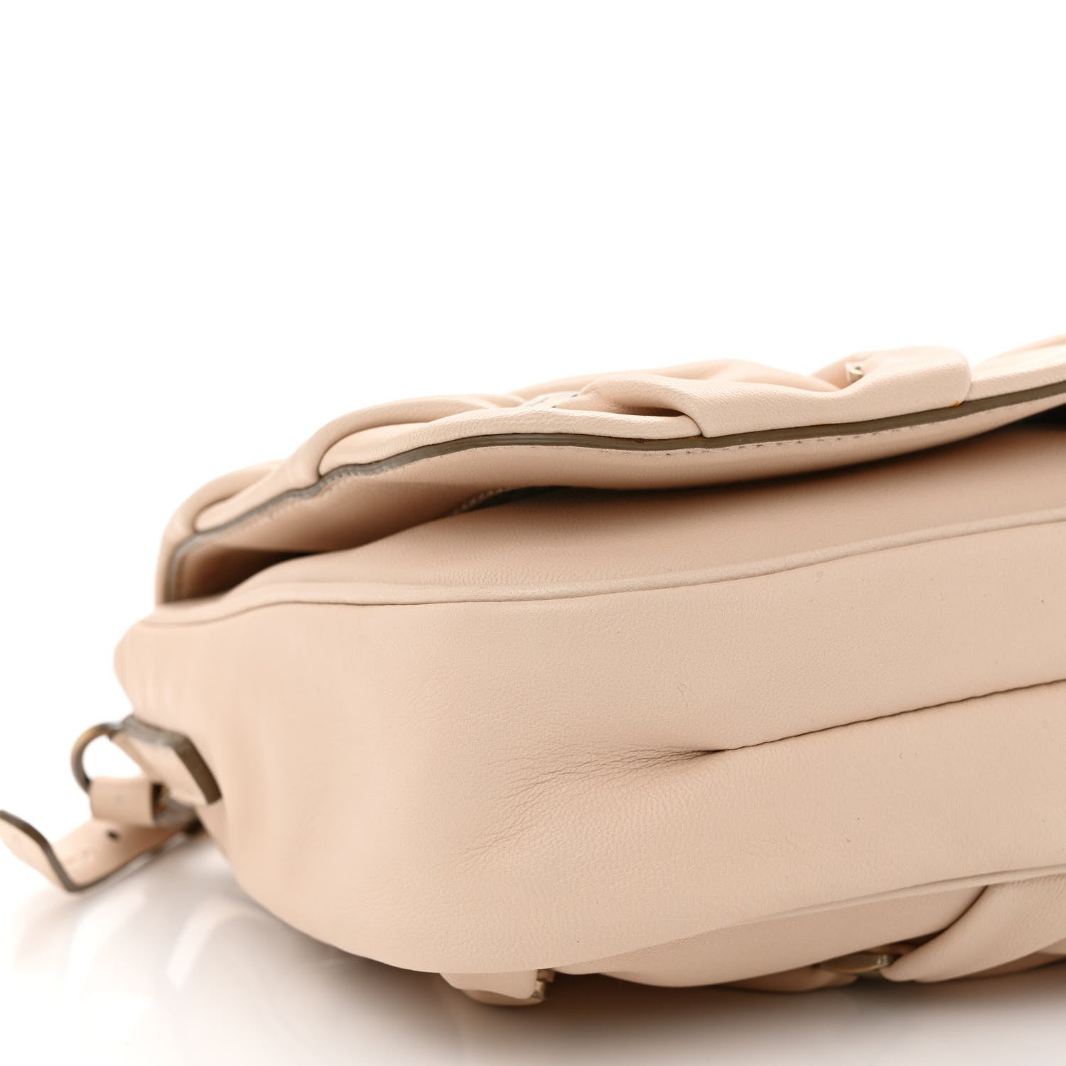 Salvatore Ferragamo Calfskin Pleated Vara Chain Shoulder Bag Light Pink 9 of 10