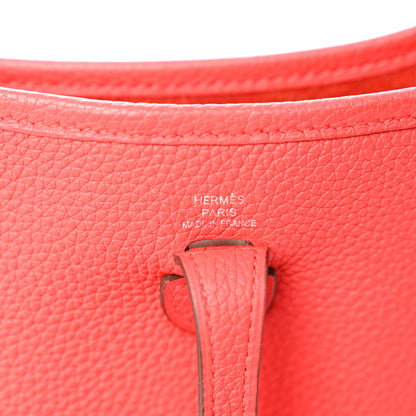 Hermes Taurillon Clemence Evelyne TPM  Rouge De Coeur Bleu Du Nord 5 of 9