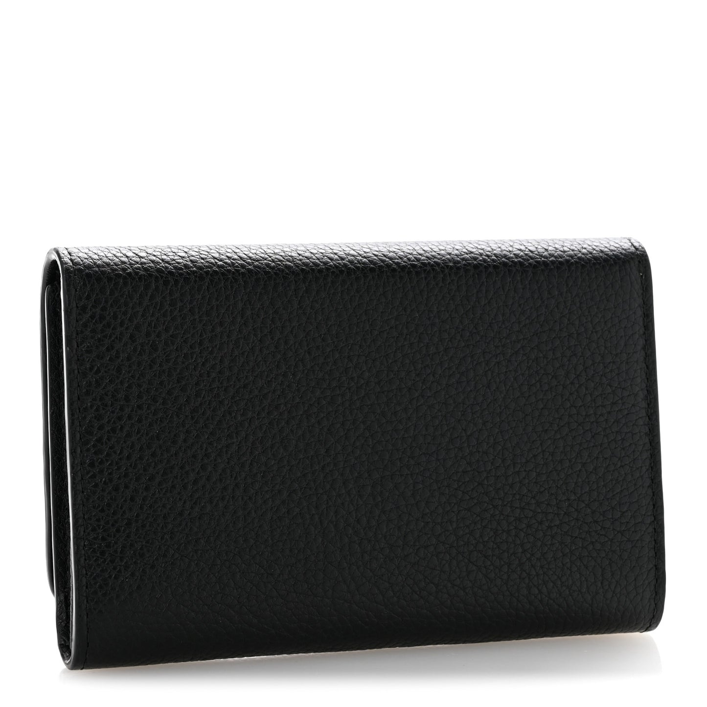 Small Classic Grain Medium Continental French Wallet Black